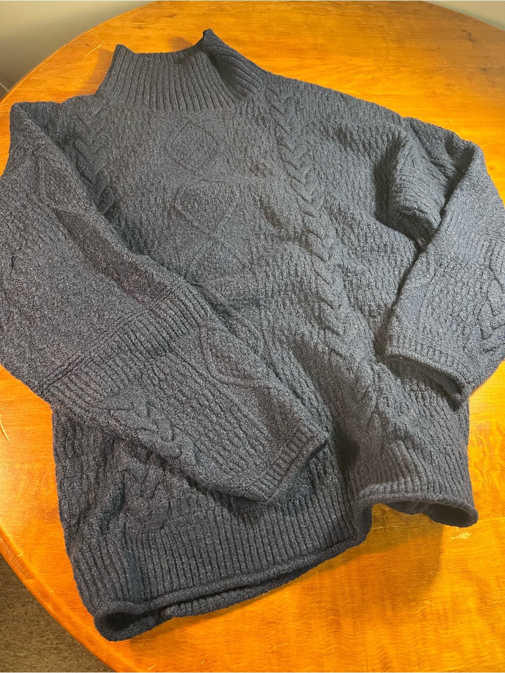💙 Navy Universal Thread Charcoal Cable Knit Turtleneck Sweater